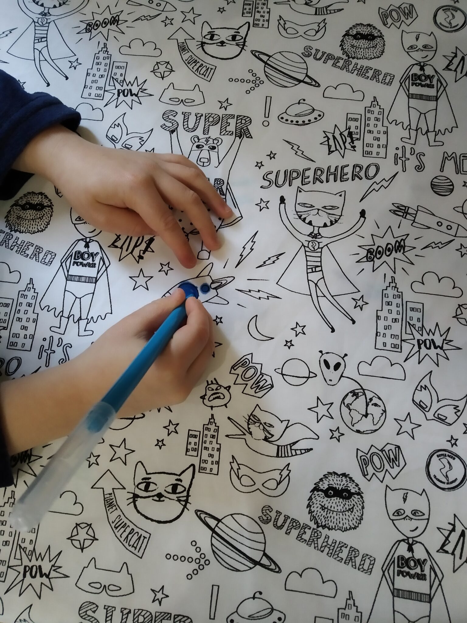 Nappe à Colorier Pour Enfants,180 * 90cm Noël Papier Dessin Pour